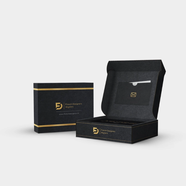 black shipping boxes