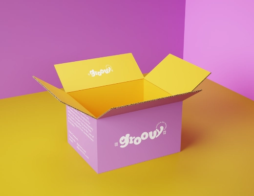 shipping box with inside and outside printing
